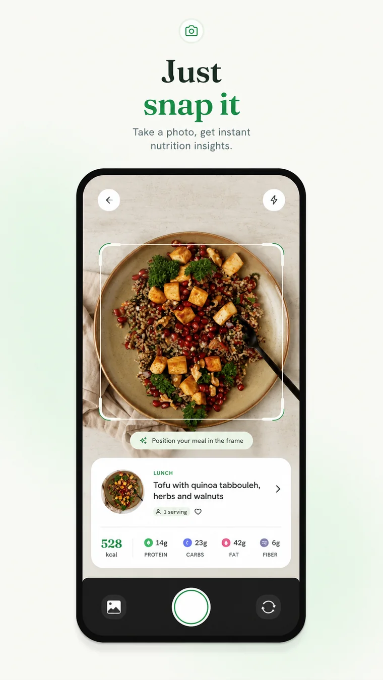 Nutronic AI meal scanning screen